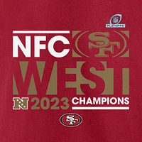 Fanatics Scarlet San Francisco 49ers 2023 NFC West Division Champions Conquer T-shirt pour hommes