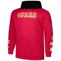 Sweat à capuche Fanatics Scarlet San Francisco 49ers Big & Tall Patched Out pour hommes