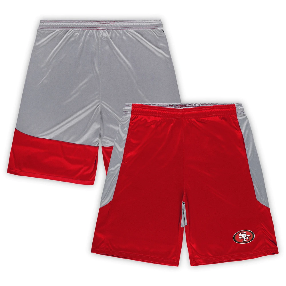 Short avec logo de l'équipe Fanatics Scarlet San Francisco 49ers Big & Tall pour hommes