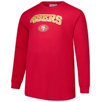 T-shirt thermique à manches longues Fanatics Scarlet San Francisco 49ers pour hommes, grande taille