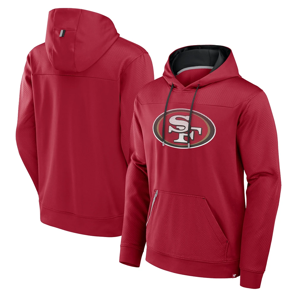 Sweat à capuche Fanatics Scarlet pour homme, défenseur des San Francisco 49ers