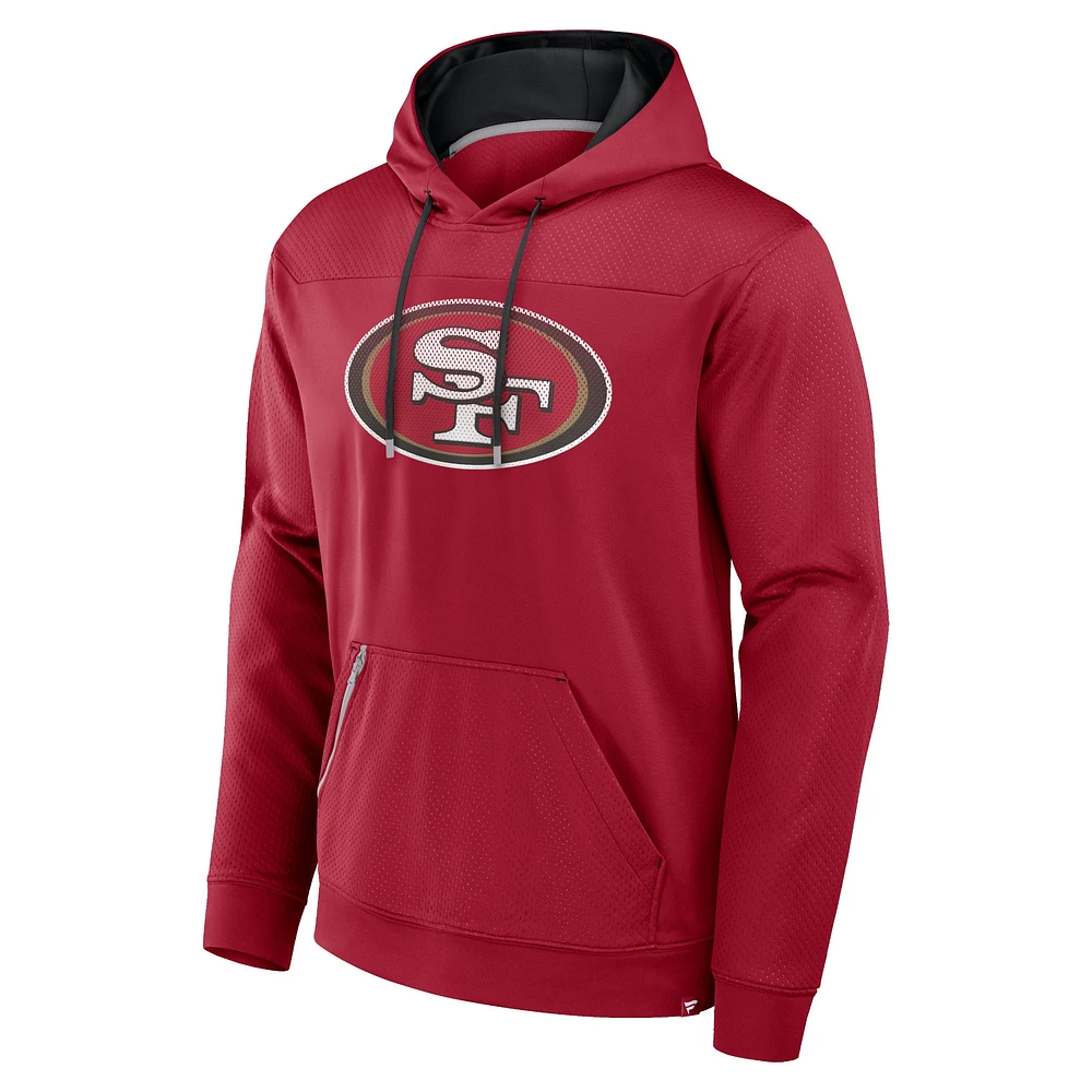 Sweat à capuche Fanatics Scarlet pour homme, défenseur des San Francisco 49ers