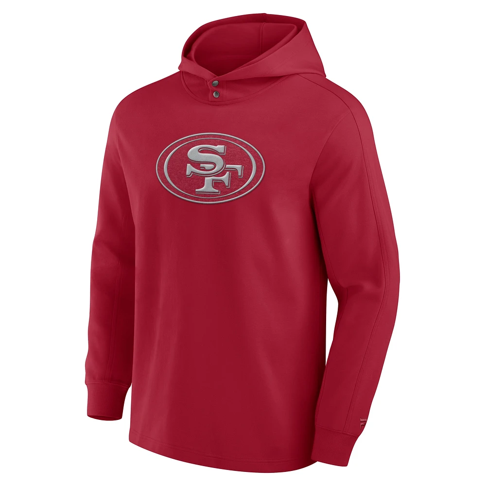 T-shirt à capuche manches longues Fanatics Scarlet San Francisco 49ers Elements Blaze Tri-Blend pour hommes