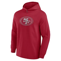 Men's Fanatics Scarlet San Francisco 49ers Elements Blaze Tri-Blend Long Sleeve Hoodie T-Shirt