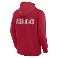 Men's Fanatics Scarlet San Francisco 49ers Elements Blaze Tri-Blend Long Sleeve Hoodie T-Shirt