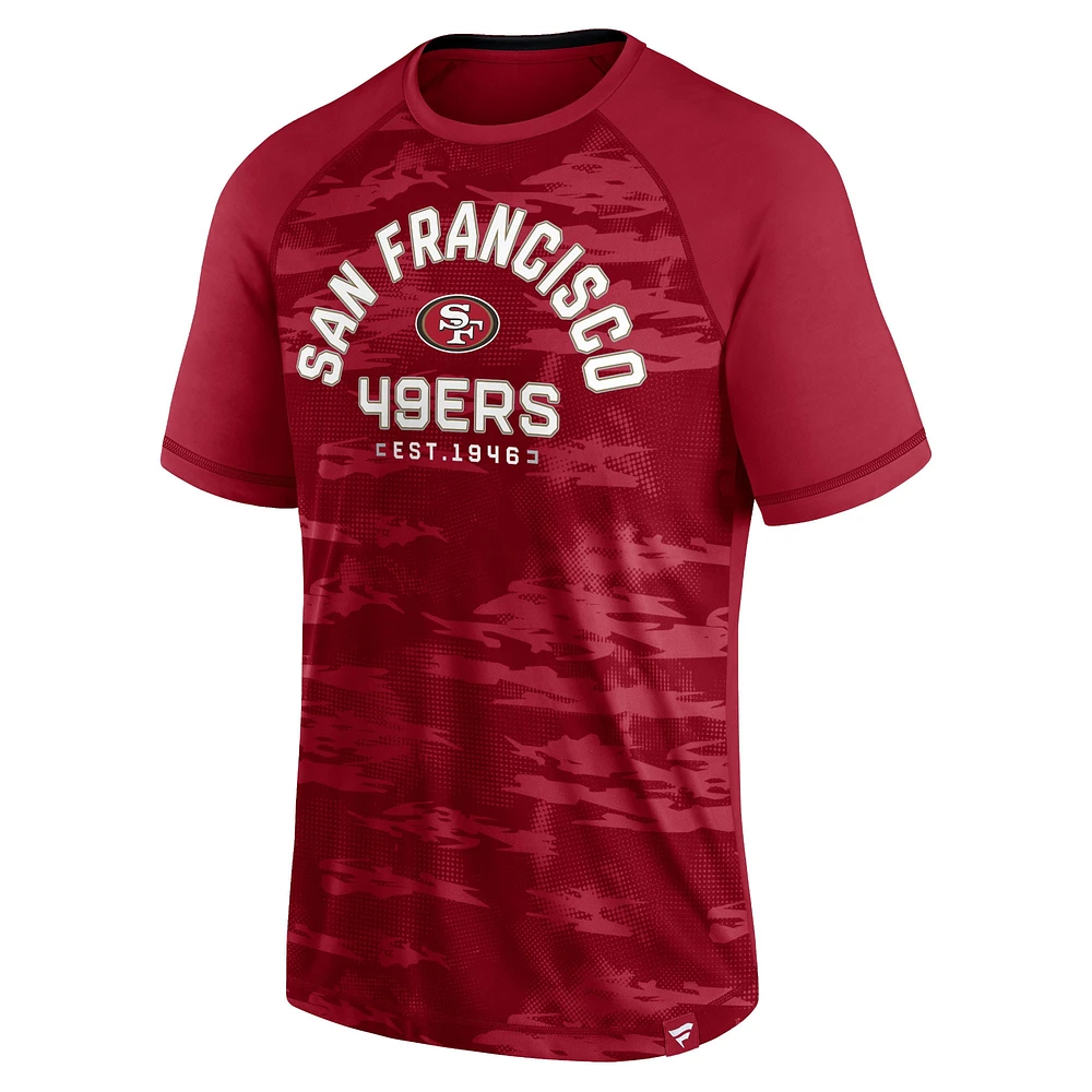 Men's Fanatics Scarlet San Francisco 49ers Hail Mary Defender Raglan T-Shirt