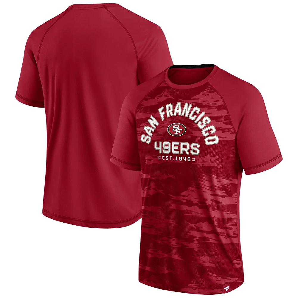 T-shirt raglan Fanatics Scarlet San Francisco 49ers Hail Mary Defender pour hommes