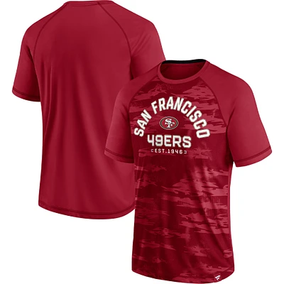 T-shirt Fanatics Scarlet San Francisco 49ers Hail Mary Raglan pour hommes