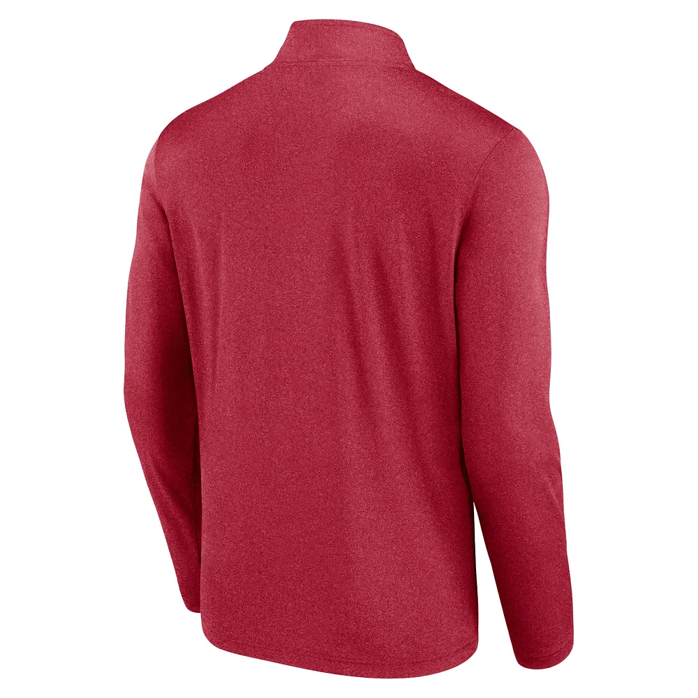 Men's Fanatics  Scarlet San Francisco 49ers Head-to-Head Quarter-Zip Pullover