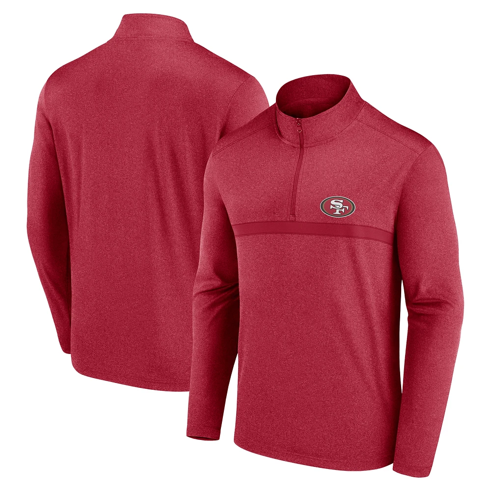 Men's Fanatics Scarlet San Francisco 49ers Head-to-Head Quarter-Zip Pullover