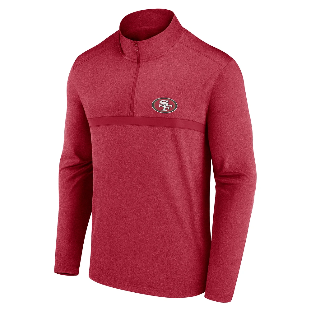 Men's Fanatics  Scarlet San Francisco 49ers Head-to-Head Quarter-Zip Top