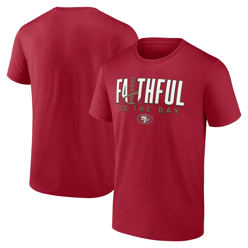 T-shirt Fanatics Scarlet pour homme avec inscription Hometown Rushing Yards des 49ers de San Francisco