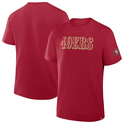 T-shirt en coton fanatiques pour hommes, motif héritage des San Francisco 49ers, Scarlet