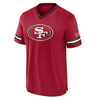 T-shirt à rayures Fanatics Scarlet pour homme des 49ers de San Francisco