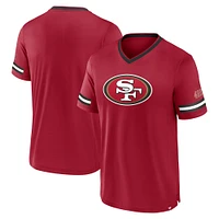 T-shirt à rayures Fanatics Scarlet pour homme des 49ers de San Francisco