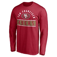 Men's Fanatics Scarlet San Francisco 49ers Team Arc Knockout Long Sleeve T-Shirt