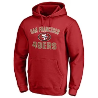 Men's Fanatics Scarlet San Francisco 49ers Victory Arch Team Fitted Pullover Hoodie