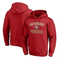 Men's Fanatics Scarlet San Francisco 49ers Victory Arch Team Fitted Pullover Hoodie