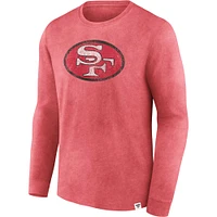 T-shirt à manches longues délavé Fanatics Scarlet San Francisco 49ers pour hommes