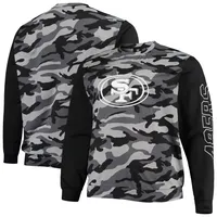 Lids San Francisco 49ers FOCO Camo Long Sleeve T-Shirt - Black