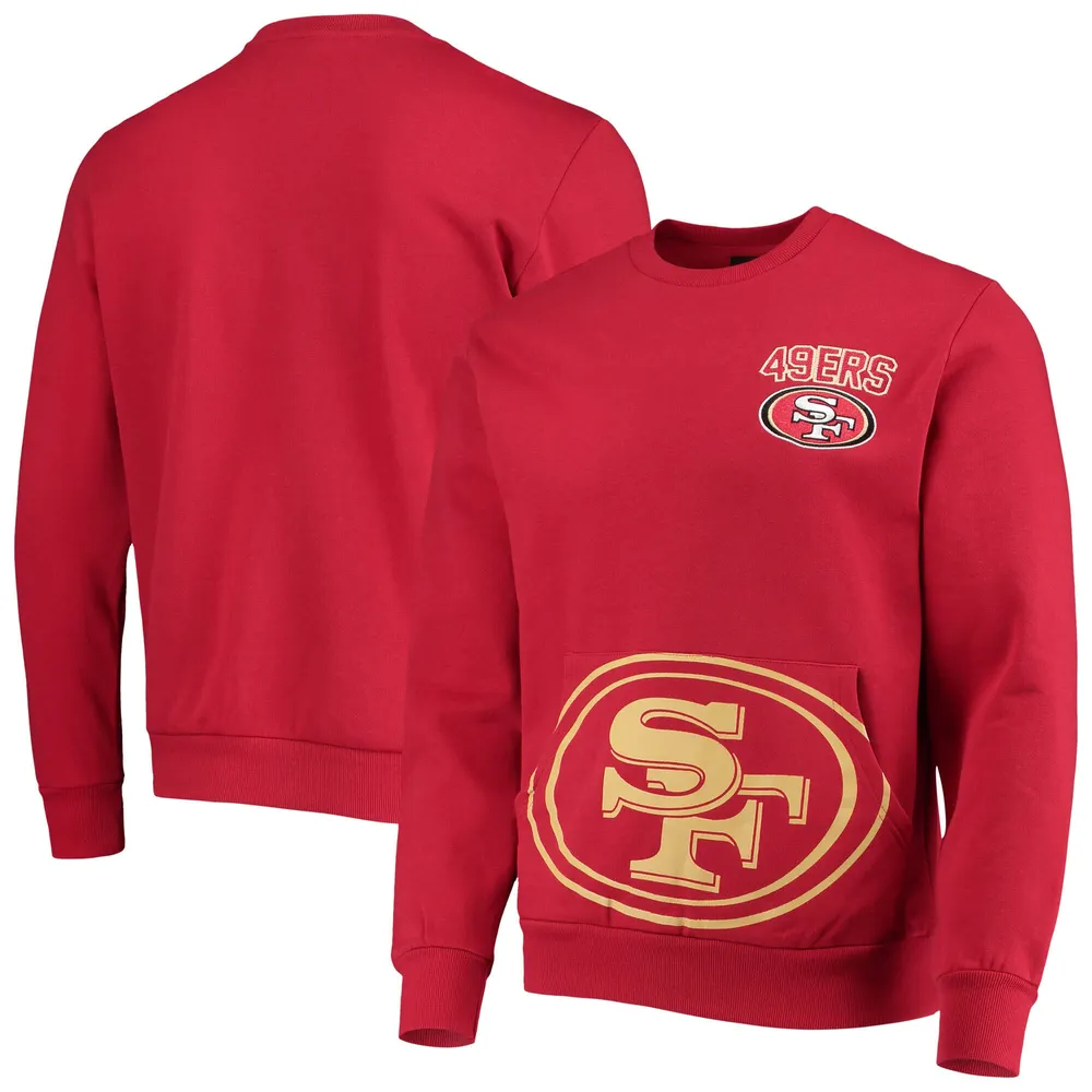 Men's '47 Heathered Scarlet San Francisco 49ers Bypass Tribeca Pullover Sweatshirt Size: Large