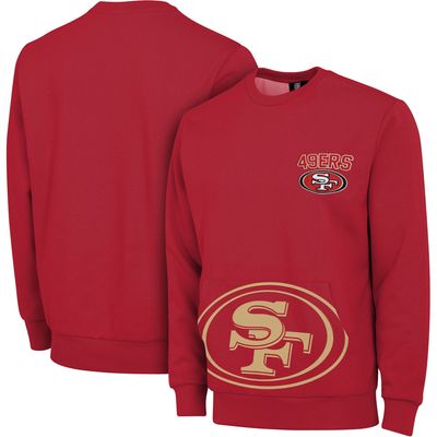 Women's FOCO Scarlet San Francisco 49ers Ugly Holiday Cropped Sweater