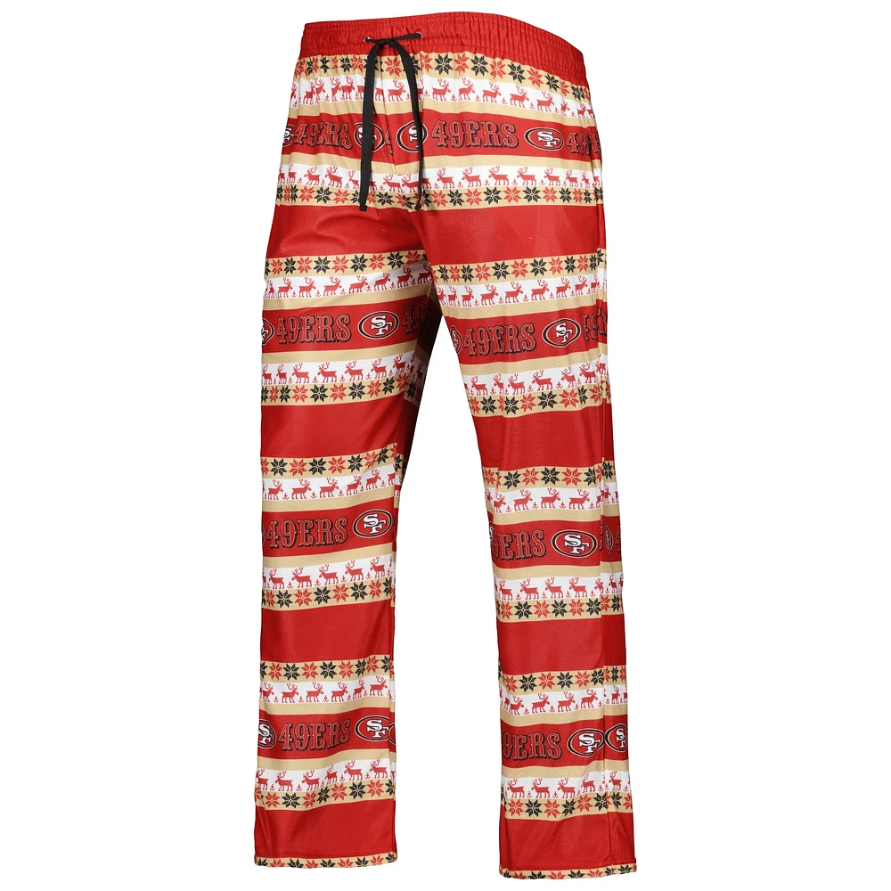 FOCO Scarlet San Francisco 49ers Wordmark Ugly Ensemble de pyjama pour homme