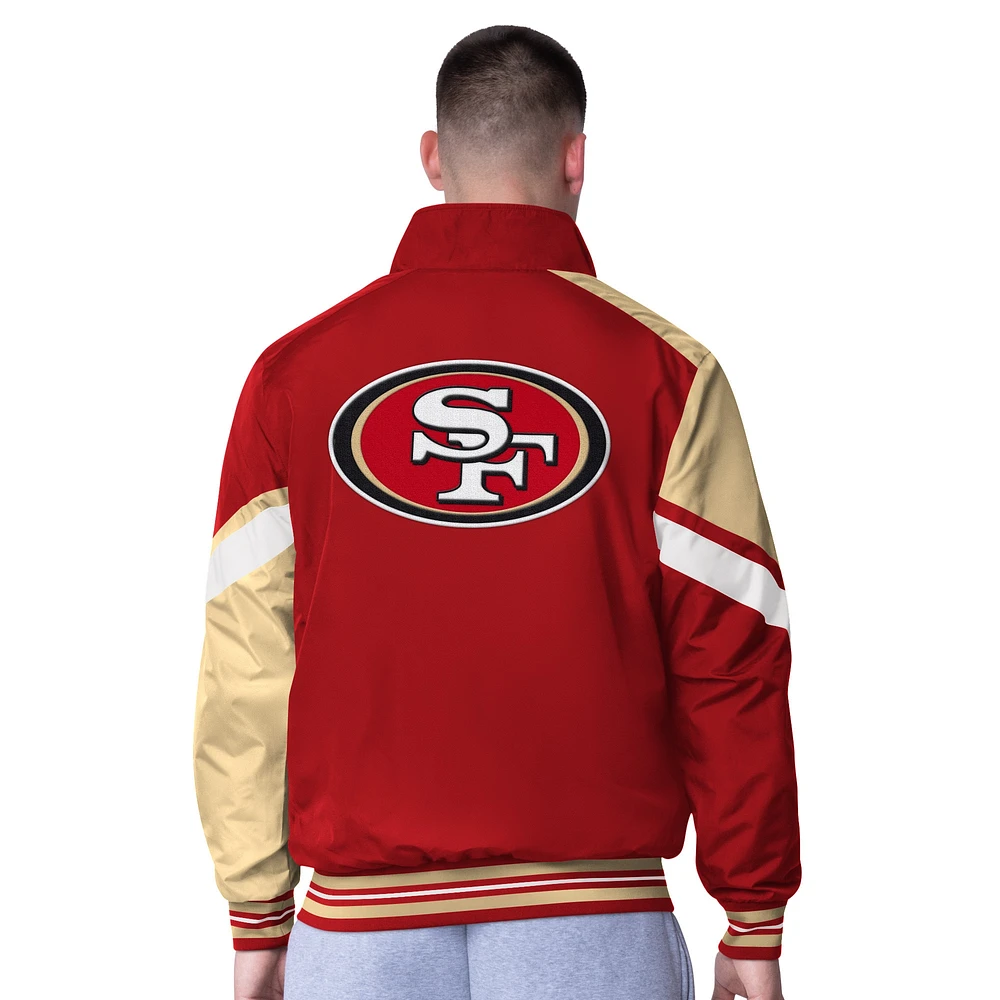 Men's G-III Extreme Scarlet/Heather Gray San Francisco 49ers Strong Arm Reversible Full-Zip Jacket