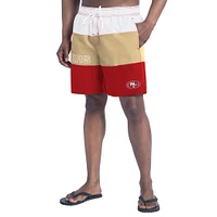 Short de bain G-III Sports by Carl Banks pour homme, couleur écarlate/doré, motif Sunrise Volley des 49ers San Francisco