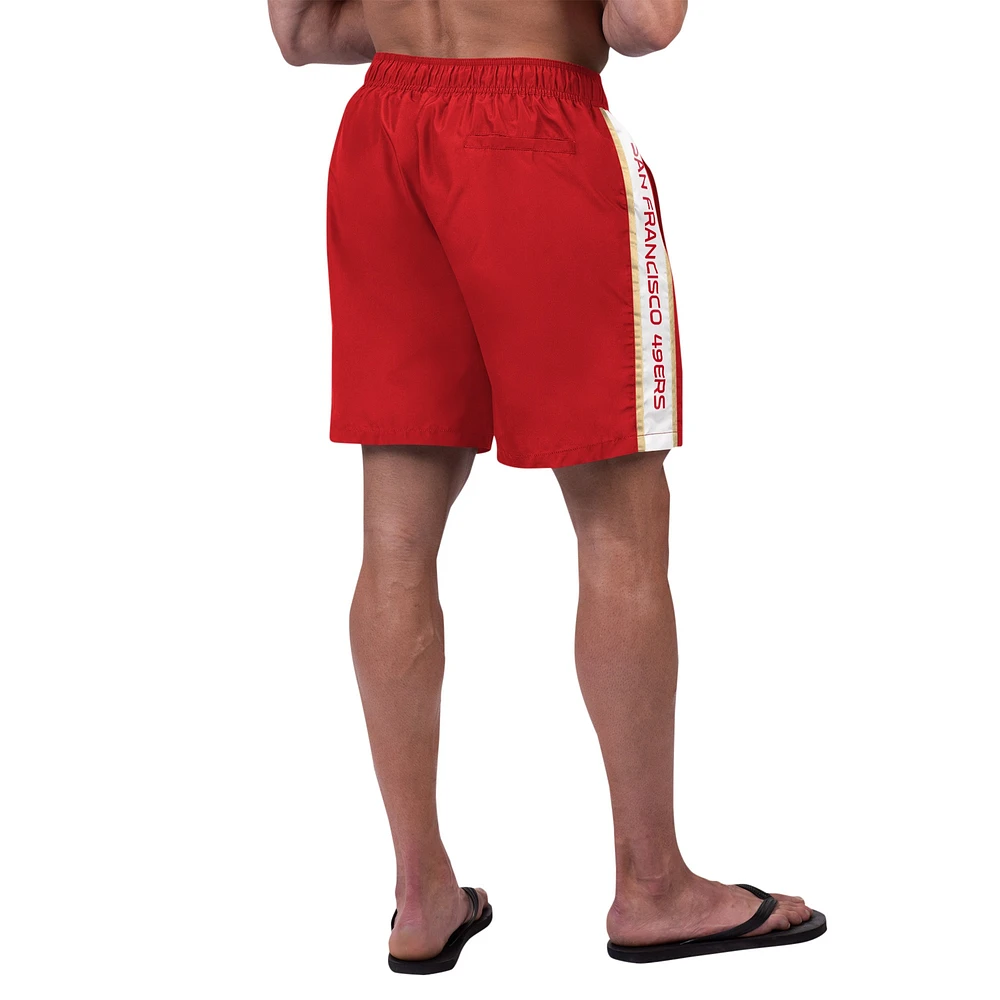 Men's G-III Sports by Carl Banks Scarlet San Francisco 49ers Streamline Volley Swim Shorts