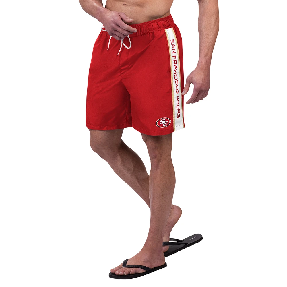 Men's G-III Sports by Carl Banks Scarlet San Francisco 49ers Streamline Volley Swim Shorts