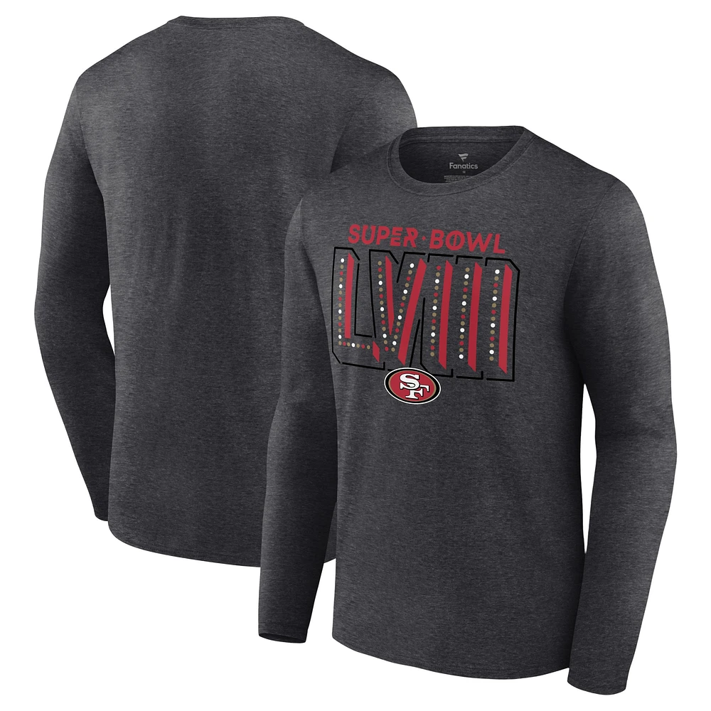 Men's Heather Charcoal San Francisco 49ers Super Bowl LVIII Local Team Long Sleeve T-Shirt