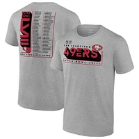 Men's Heather Gray San Francisco 49ers 2023 NFC Champions Two-Sided Roster Big & Tall T-Shirt