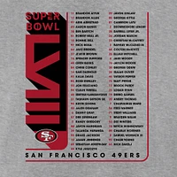 Men's Heather Gray San Francisco 49ers 2023 NFC Champions Two-Sided Roster Big & Tall T-Shirt