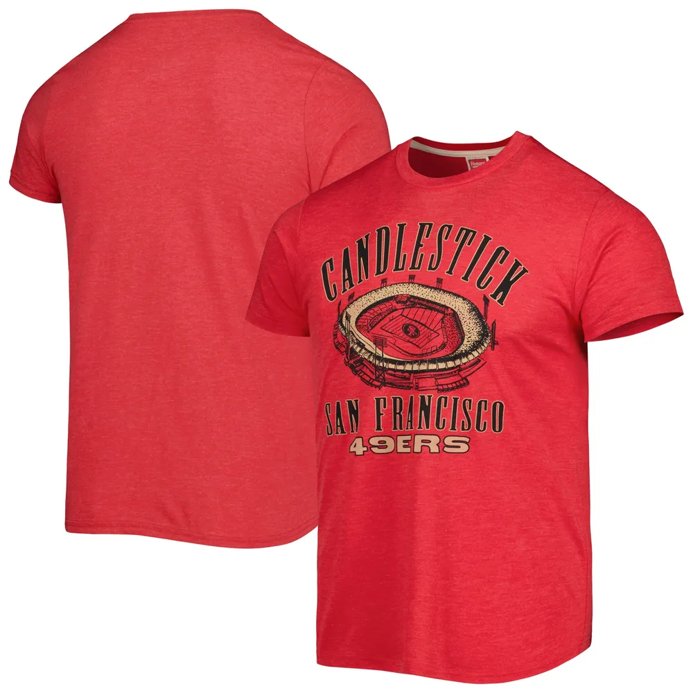 Lids San Francisco 49ers Homage Stadium Tri-Blend T-Shirt - Scarlet