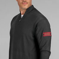 Pull zippé à quart de zip San Francisco 49ers noir J. Palmer pour homme