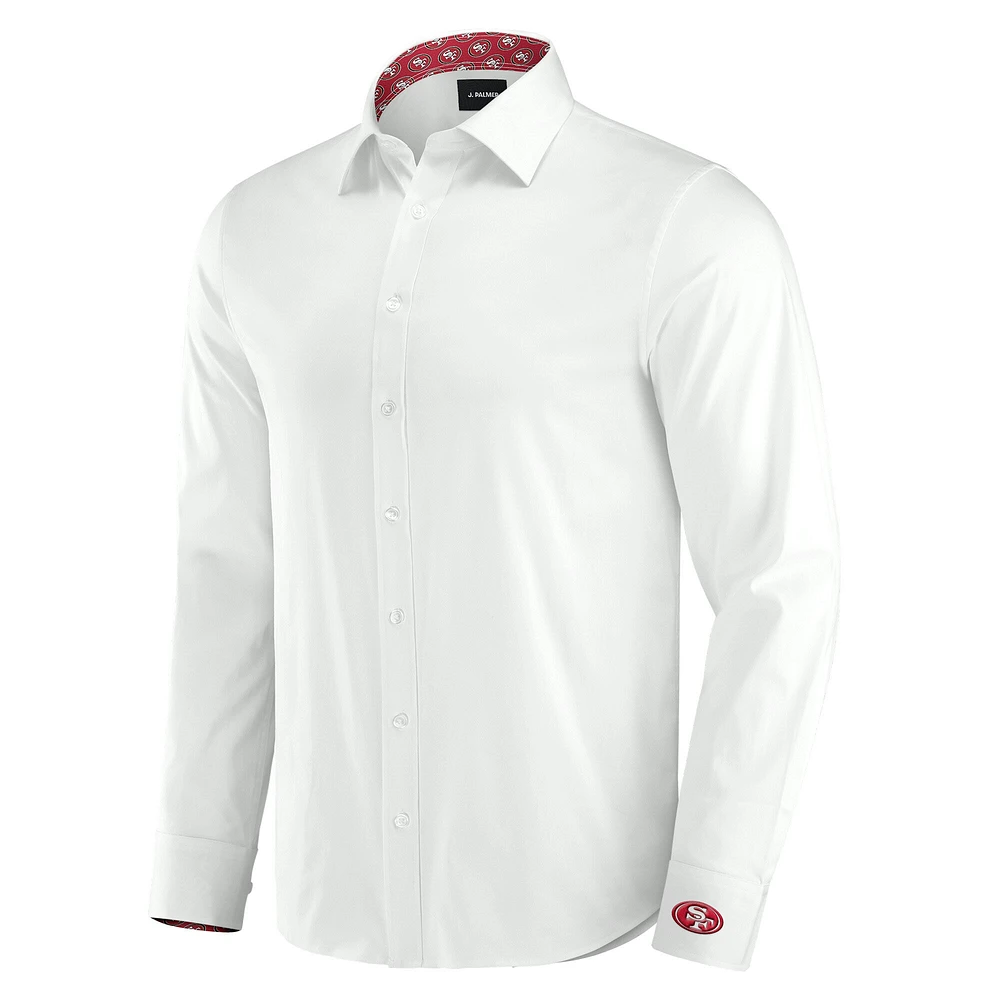 Chemise boutonnée à manches longues pour homme J. Palmer White San Francisco 49ers Man-In-Motion