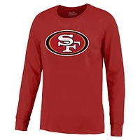 T-shirt à manches longues pour homme Majestic Threads Brock Purdy Scarlet avec nom et numéro des 49ers de San Francisco