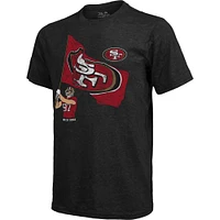 Men's Majestic Threads Nick Bosa Black San Francisco 49ers Tri-Blend Player Graphic T-Shirt