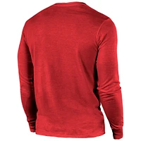 Men's Majestic Threads Scarlet San Francisco 49ers Super Bowl LVIII Tri-Blend Long Sleeve T-Shirt