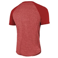 T-shirt raglan tri-mélange Majestic Threads Scarlet San Francisco 49ers Super Bowl LVIII pour hommes