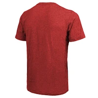 T-shirt à trois mélanges Majestic Threads Scarlet San Francisco 49ers Super Bowl LVIII pour hommes