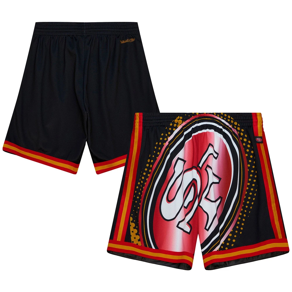 Men's Mitchell & Ness  Black San Francisco 49ers Big Face 7.0 Fashion Shorts