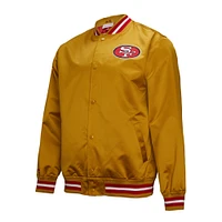 Men's Mitchell & Ness Gold San Francisco 49ers Double Down Satin Full-Snap Jacket
