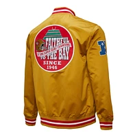 Men's Mitchell & Ness Gold San Francisco 49ers Double Down Satin Full-Snap Jacket