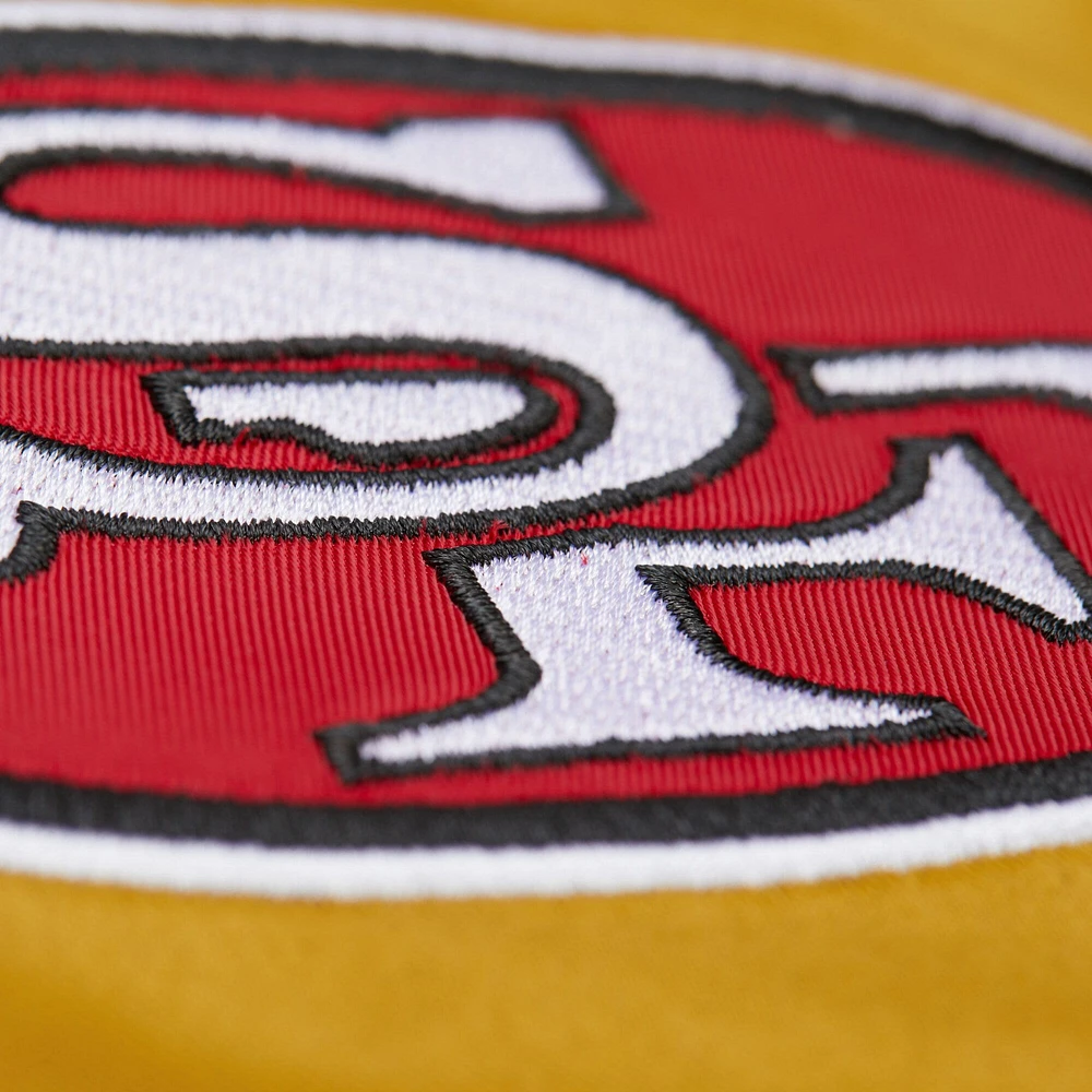 Men's Mitchell & Ness Gold San Francisco 49ers Double Down Satin Full-Snap Jacket