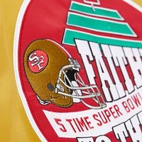 Men's Mitchell & Ness Gold San Francisco 49ers Double Down Satin Full-Snap Jacket