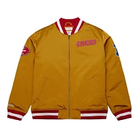 Veste en satin épais entièrement zippée Mitchell & Ness Gold San Francisco 49ers pour homme