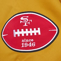 Veste en satin épais entièrement zippée Mitchell & Ness Gold San Francisco 49ers pour homme