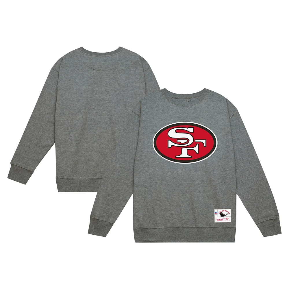 Men's Mitchell & Ness Heather Gray San Francisco 49ers Basic Fleece Pullover Sweatshirt